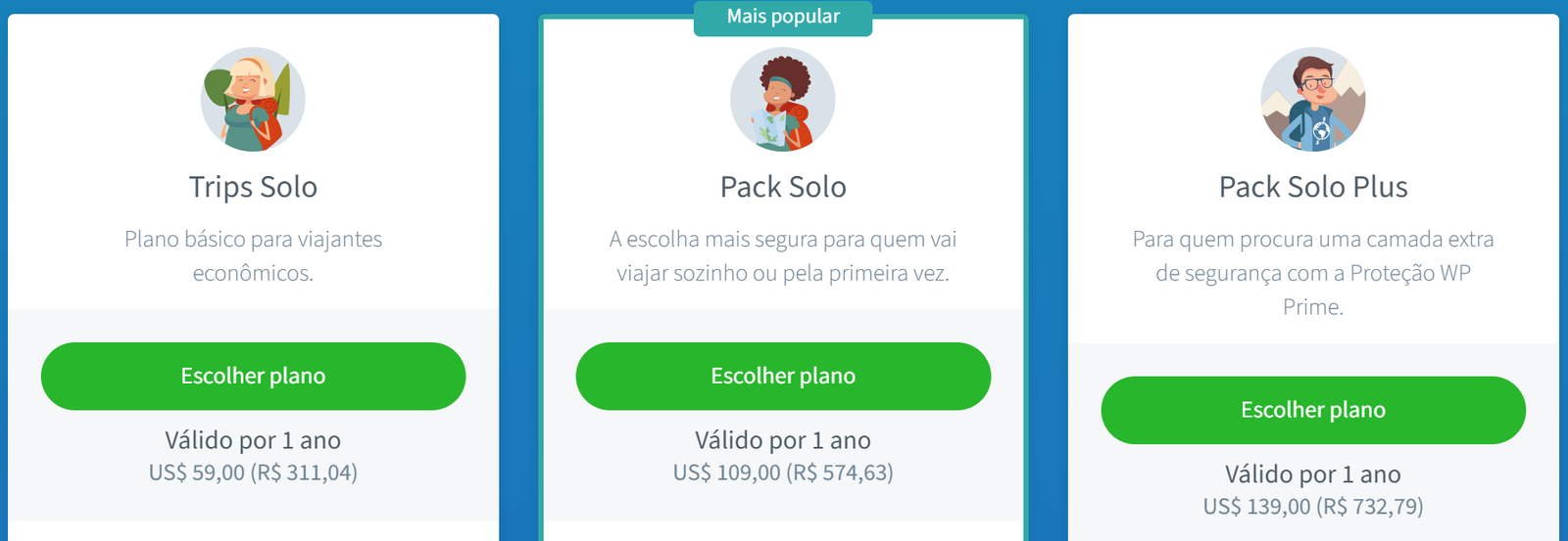 Planos da Worldpackers
