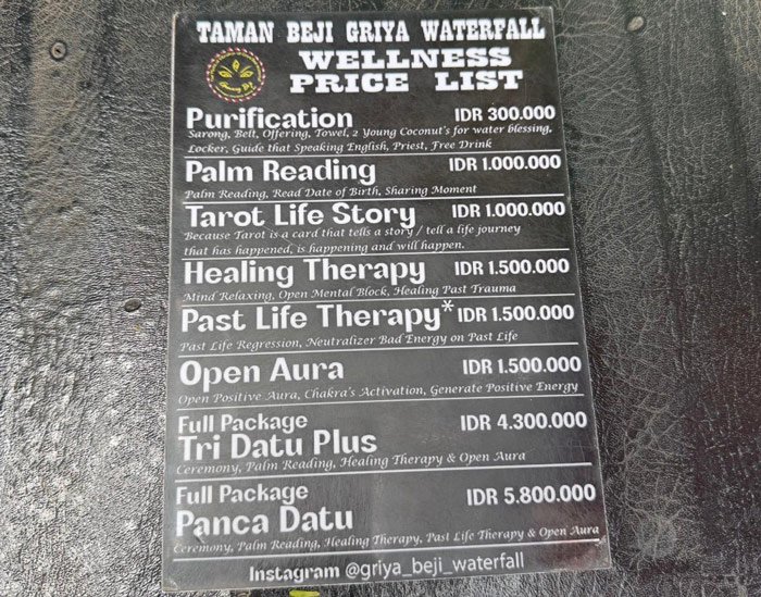 Valores Purificação Ubud